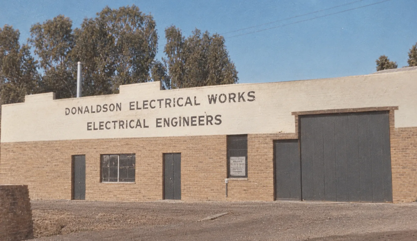 Early Donaldson Electrical Works building in Toowoomba, signwritten Electrical Engineers